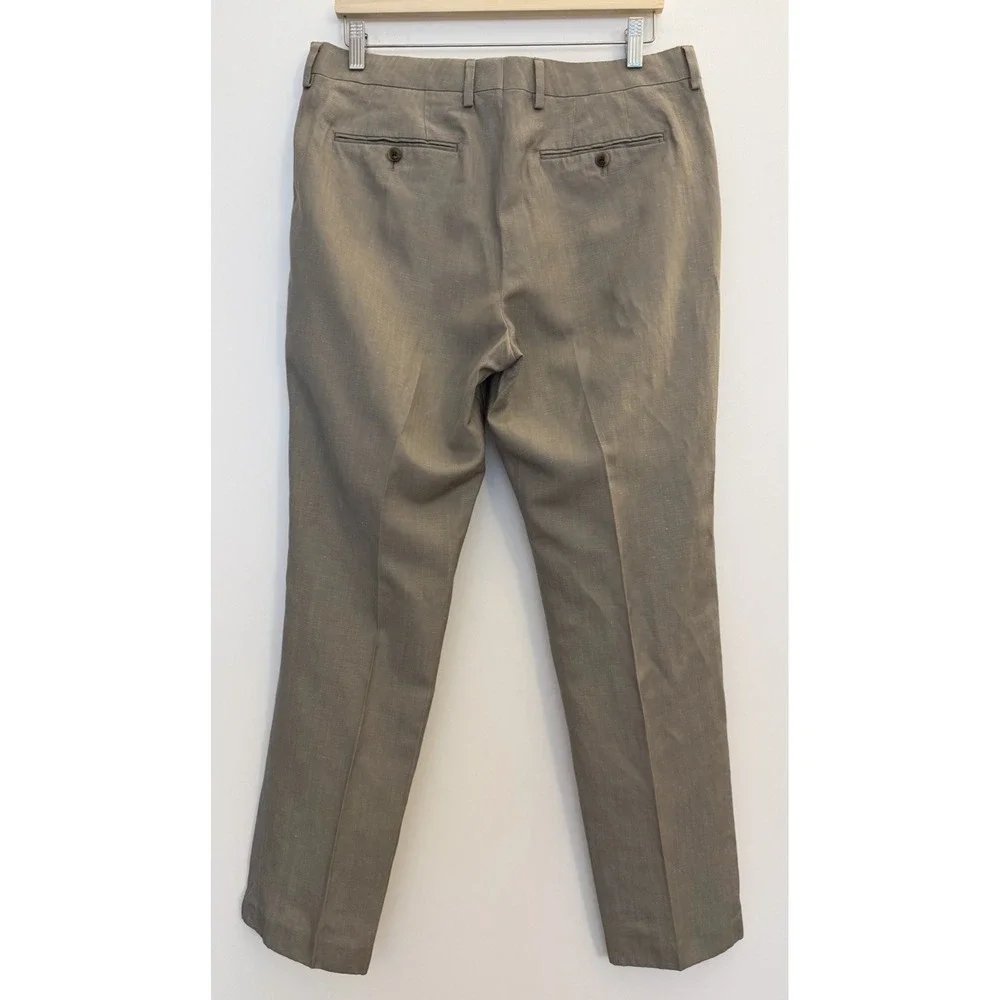 Bonobos Marzotto Wool Linen Blend Athletic Fit Trousers Pants 34x30 Beige Preppy
